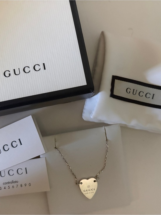 Gucci Jewelry - Gucci Silver Heart Logo Pendant Bracelet- Silver